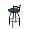 Holland Bar Stool Co 25" Low Back Swivel Counter Stool, Black Wrinkle, Graph Tidal Seat 41125BW022 - alternate 2